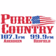 Pure Country 107.1 & 99.9 - K296FW logo